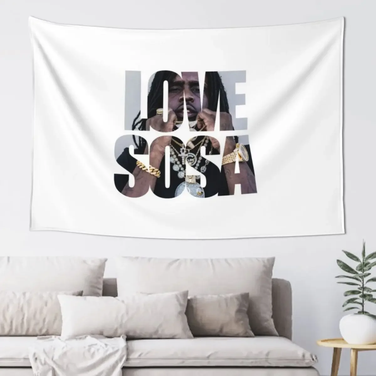 LOVE SOSA Chief Keef Logo Design Tapestry Anime Decor Home Decoration Accessories Bedroom Deco Tapestry