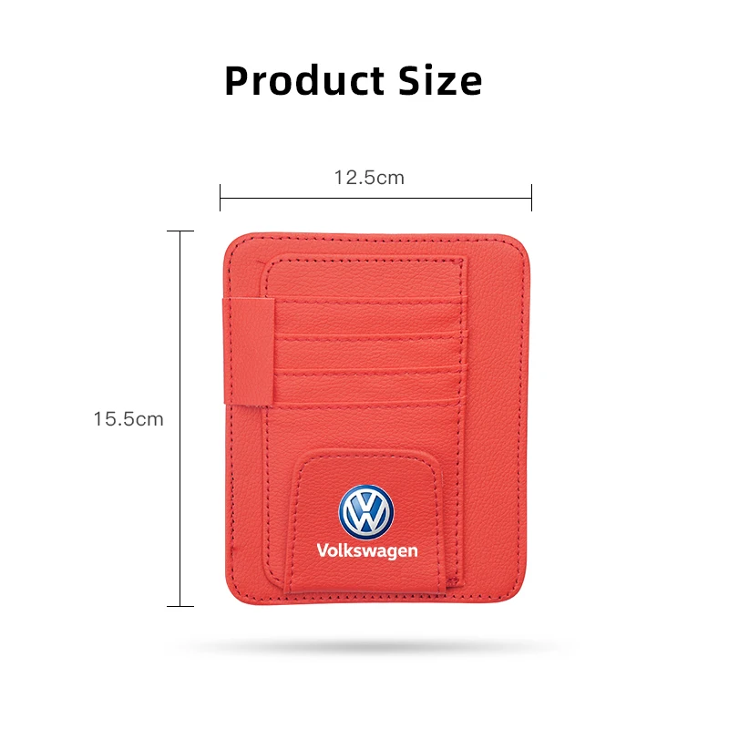 Car PU Leather Sun Visor Sunglasses Ticket Card Storage Bag Accessories For Volkswagen Tiguan GTI Polo Golf R-Line Passat GTD R