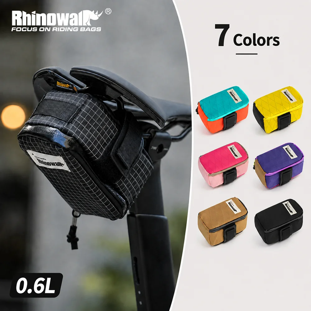 Rhinowalk Mini Fahrrad-Satteltasche 0,6L Leichte Fahrrad-Sitztasche Fahrrad-Heck-Aufbewahrungstasche für MTB Rennrad Zubehör
