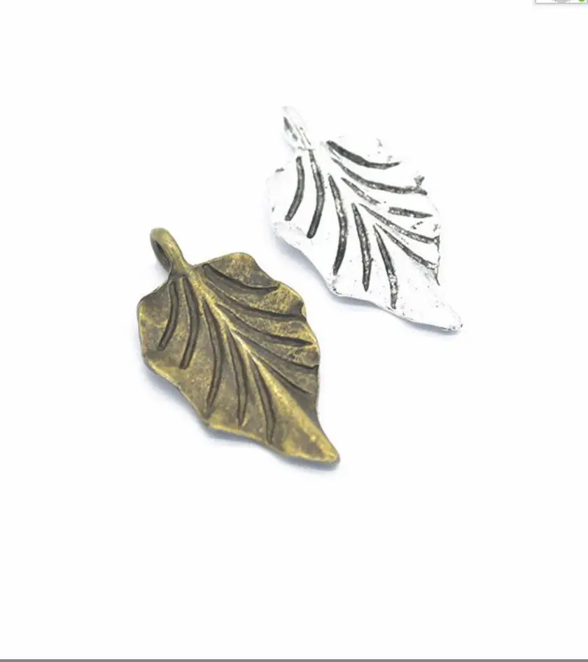 8pcs Silver Color delicacy leaves Charm Pendant DIY Necklace Jewelry Findings 29*16mm F0571