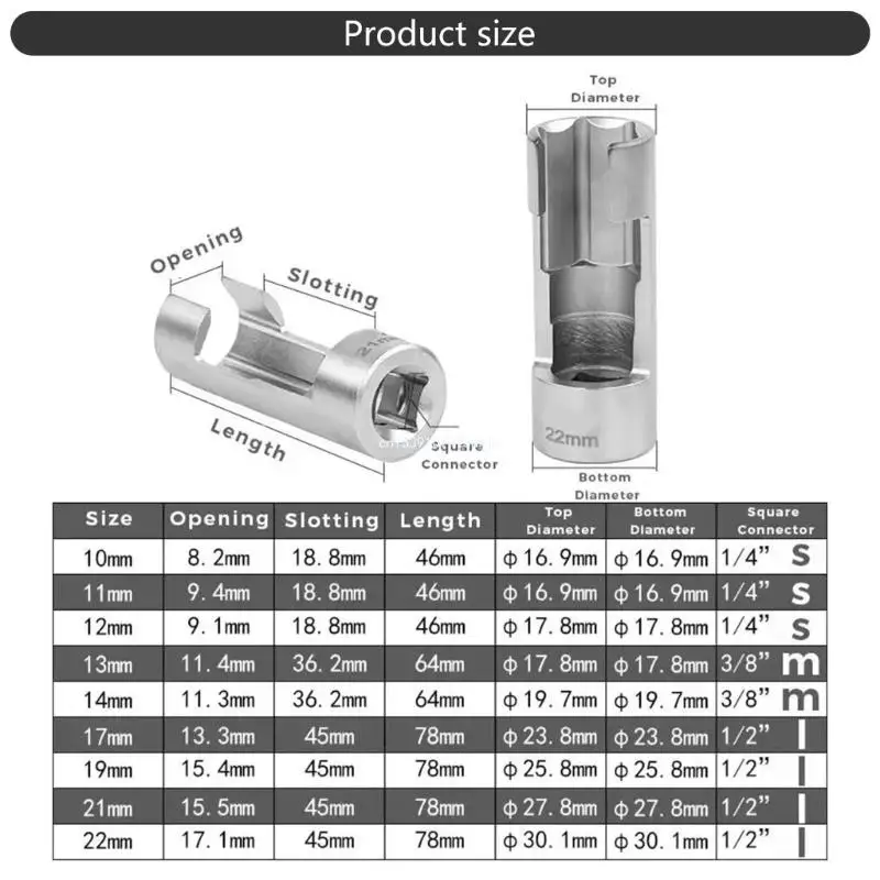 9 pces 10-22mm sensores oxigênio do carro chave soquete remoção reparação ferramenta instalação dropship