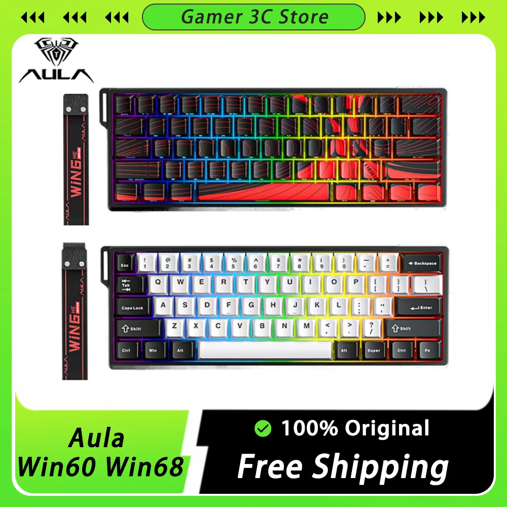 Aula Win60 Win68 He Magnetic Switch Keyboard 8k Wired Rgb Hot Swap Rt Esports Gamer Custom Mechanical Keyboard For Pc Gift