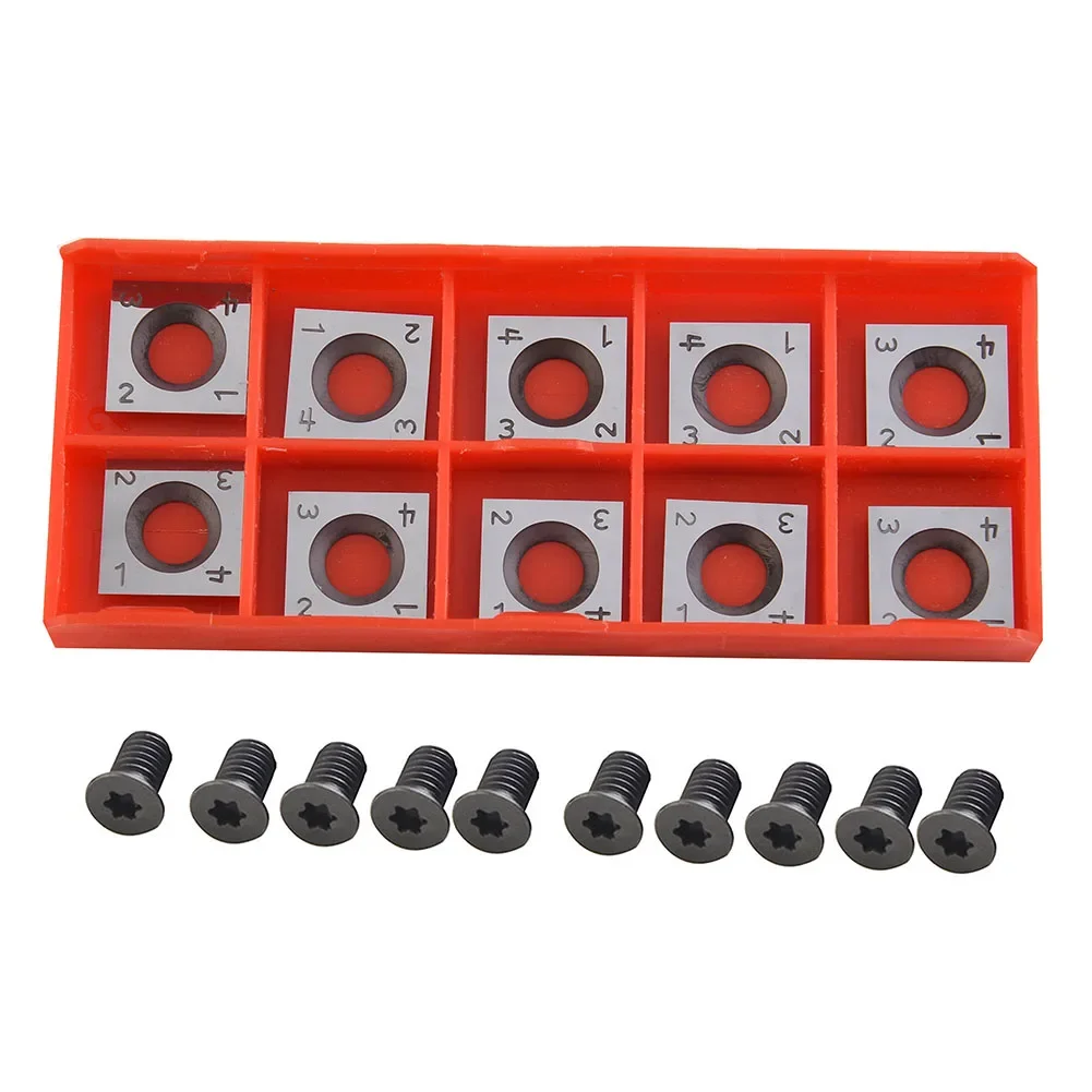 For Woodworking Spiral Planer Carbide Inserts 10 PCS Square Cutters 14*14mm Perfect for Various For Woodworking Projects