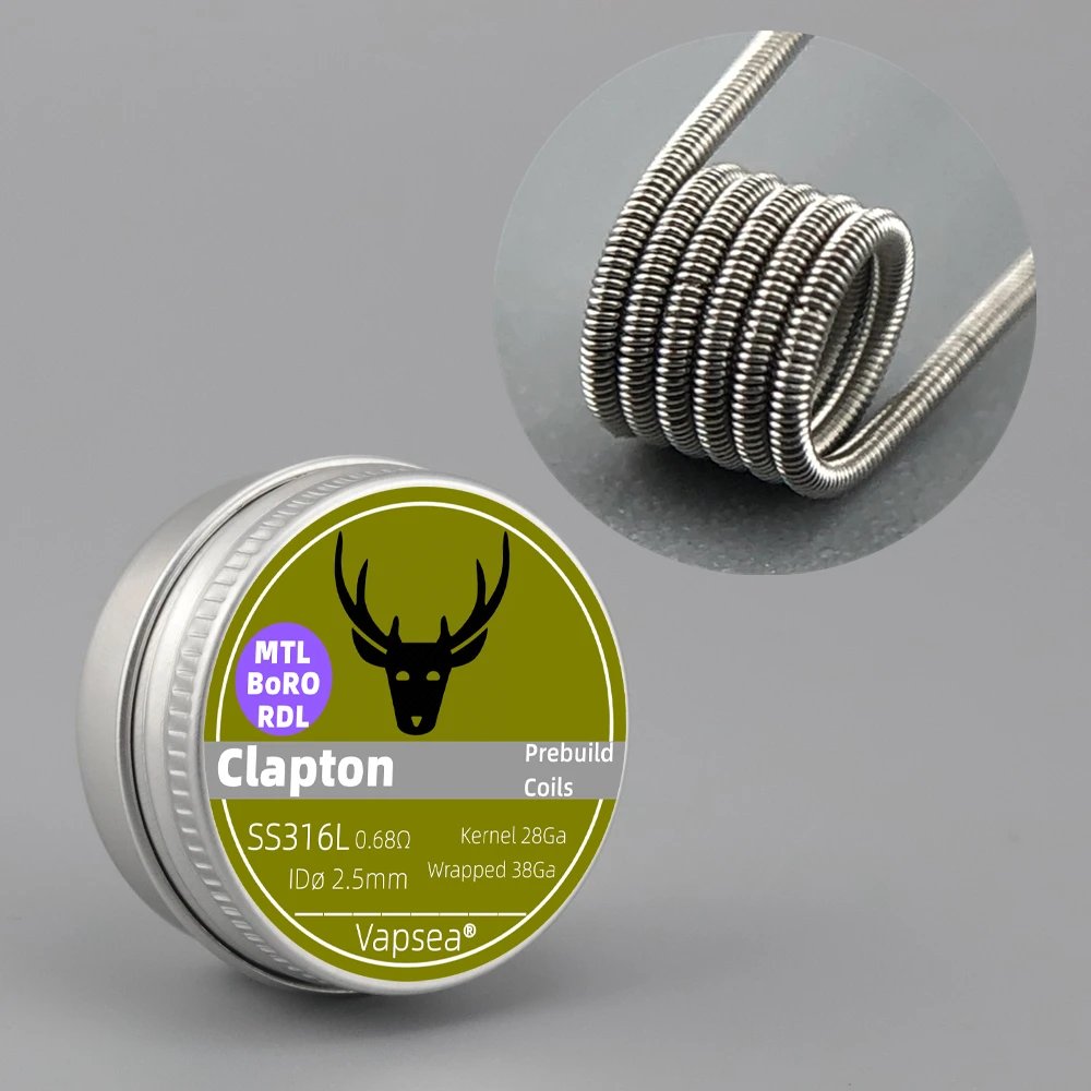 Inner Diameter 2.5mm MTL AIO RBA Coil Fused Clapton Alien Head Resistance A1 316L NI80 Wire For BB Box Boro SXK Tank