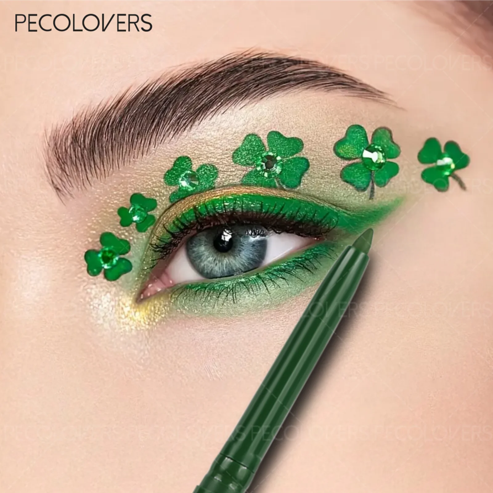 Crayon Eyeliner Gel imperméable, vert, noir, stylo ver à soie couché, facile à porter, haute teneur en pigments, mat, maquillage durable pour les yeux, 1 pièce, 1 pièce