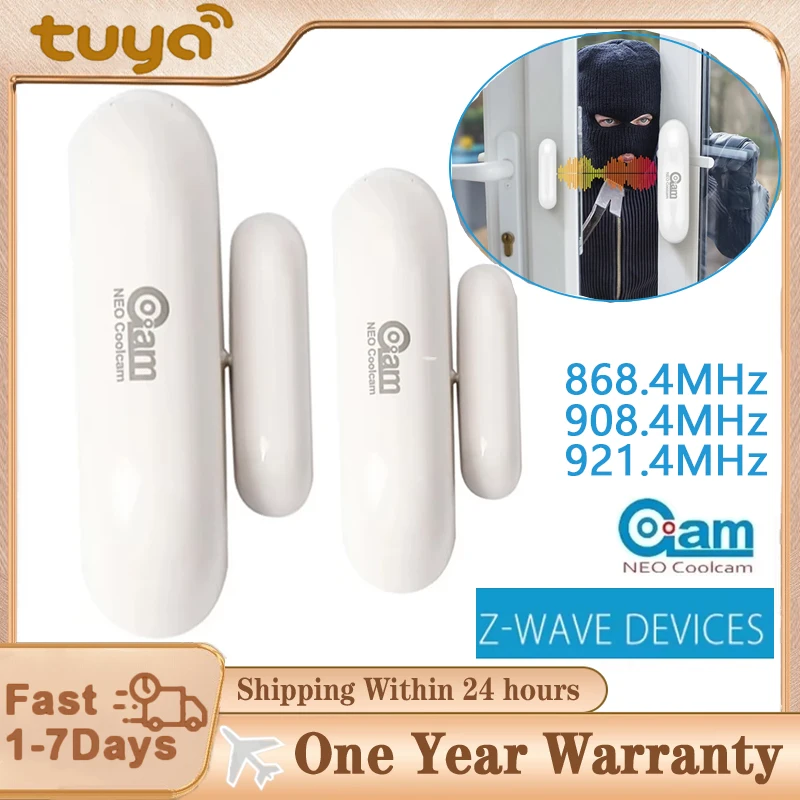 NEO Z-wave Plus Sensor Otomatisasi Sensor Pintu dan Jendela EU 868.4MHZ/908.4MHZ/921.4MHZ Kompatibel dengan Seri Z Wave 300 500