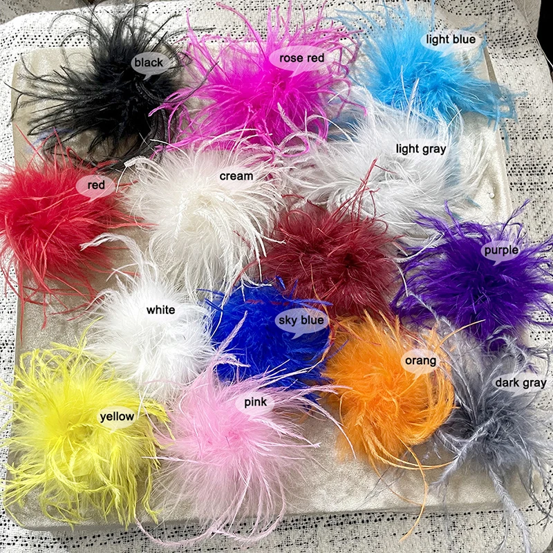 Ostrich Feathers Brooches For Women Feather Brooch Lapel Pins Hairpin Bridal Headwear Party Jewelry Gift Clothing Accessories