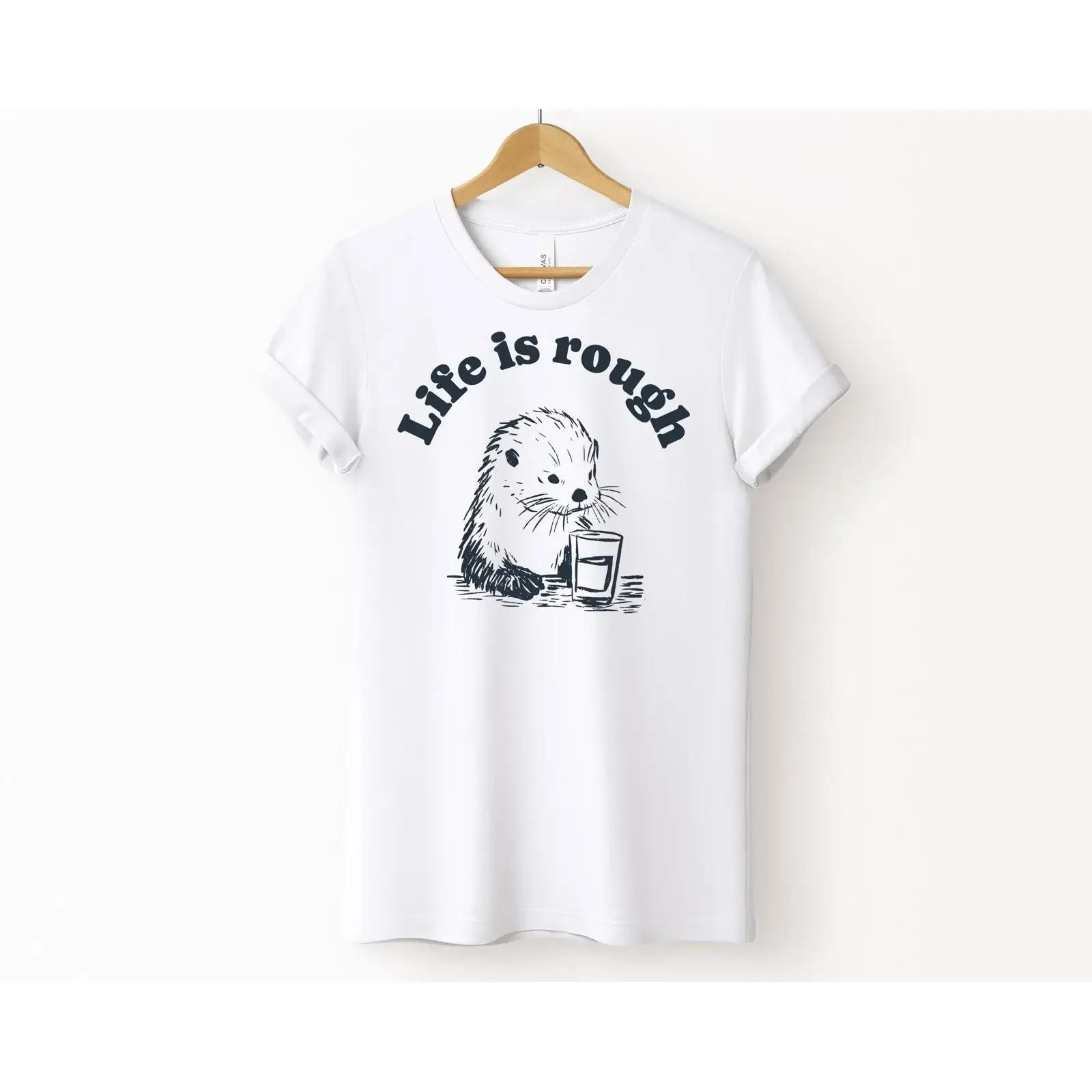 Cute Otter Reading T Shirt Funny Animal Book for Lovers Introvert Reader Cozy Nature  vintage Washed Soft graphic Slightly