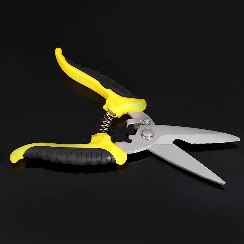 Multifunctional stainless steel electrical shears,  electrical wire slot cable stripping shears, two-color