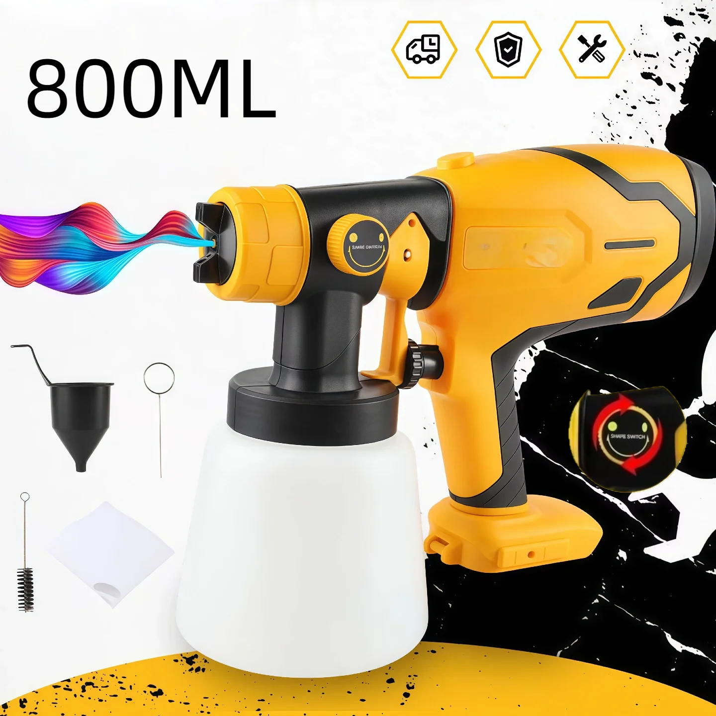Fit DEWALT 800ML Cordless Electric Spray Gun High Power Spray Paint Machine, Automotive Furniture Steel Coating Spray Gun