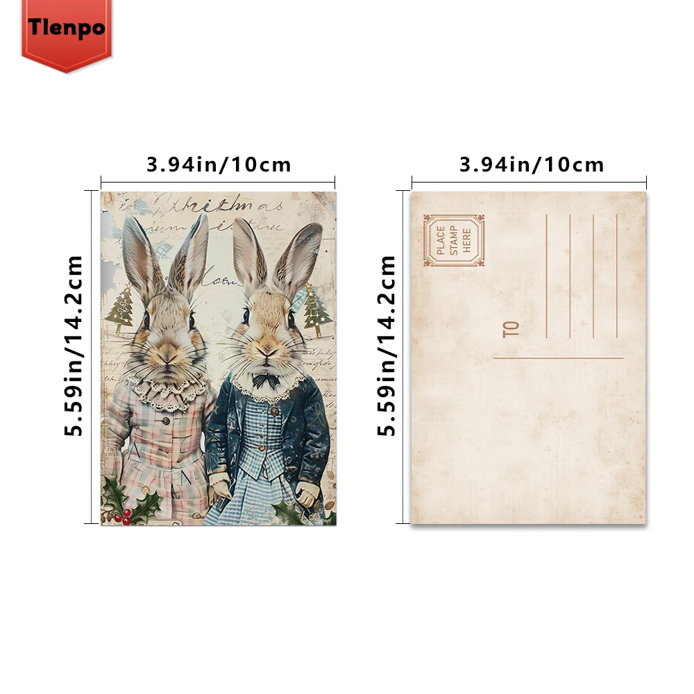 32-teiliges Weihnachts-Tier-Postkarten-Set, Hunde-/Katzen-Designs, perfektes Weihnachtsgeschenk für Studenten, hochwertiger Karton, Sammelkarte – Detail 1