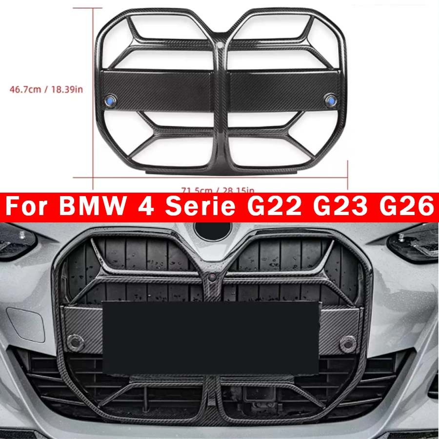 

For BMW 4 Serie G22 G23 G26 2020+ CSL Style Dry Carbon Fiber Car Front Bumper Air Intake Grills Bumper Air Intake Grill body kit