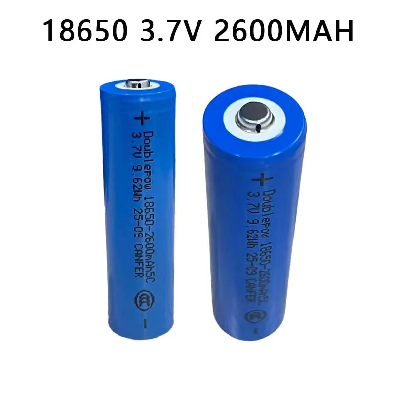 1-10pcs  Doublepow  18650 Battery 3.7v 2600mah  Rechargeable Lithium Battery for Flashlight Batteries