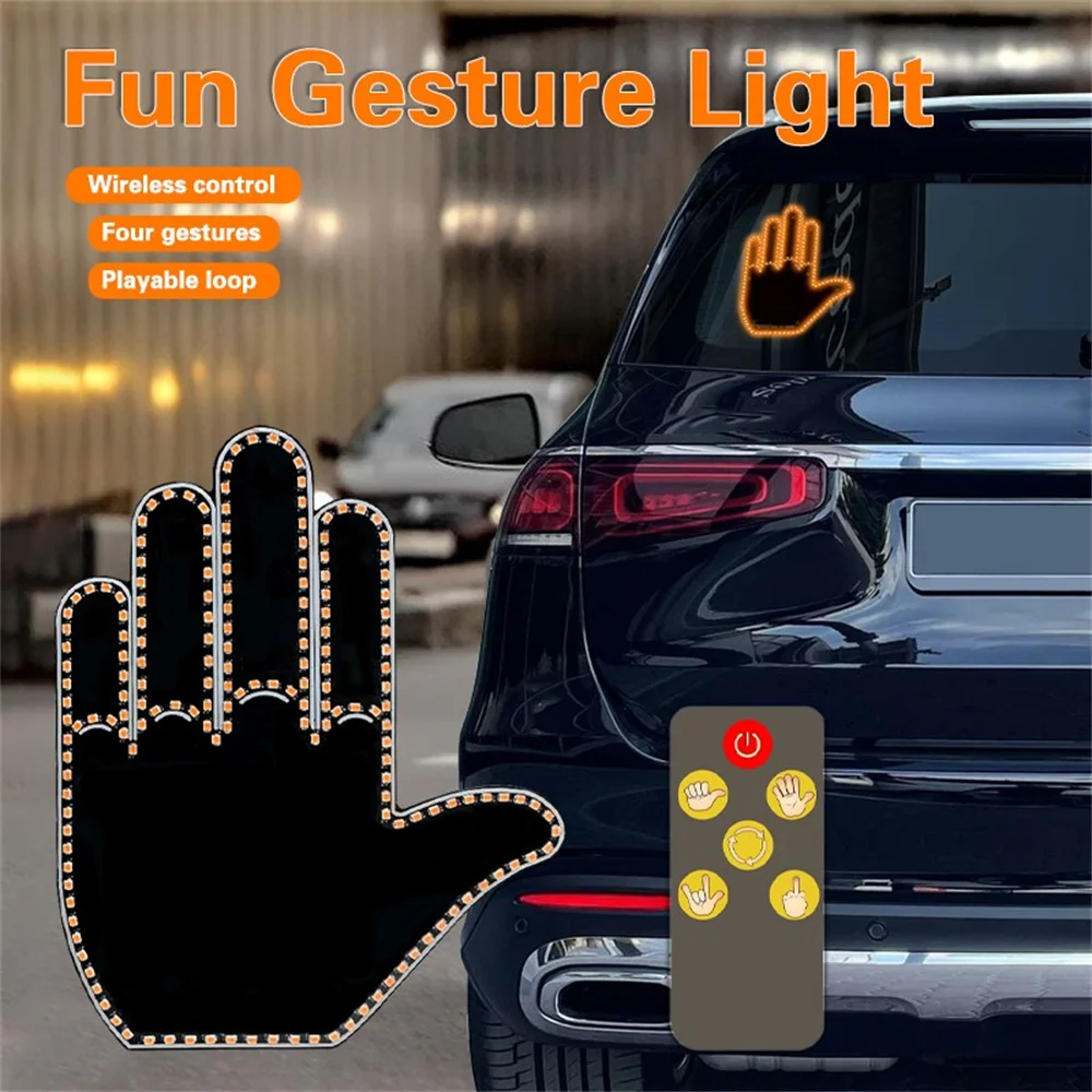 Lumière LED en iode pour voiture avec télécommande, geste amusant, escales automatiques, signe pet, expression, lampe décorative