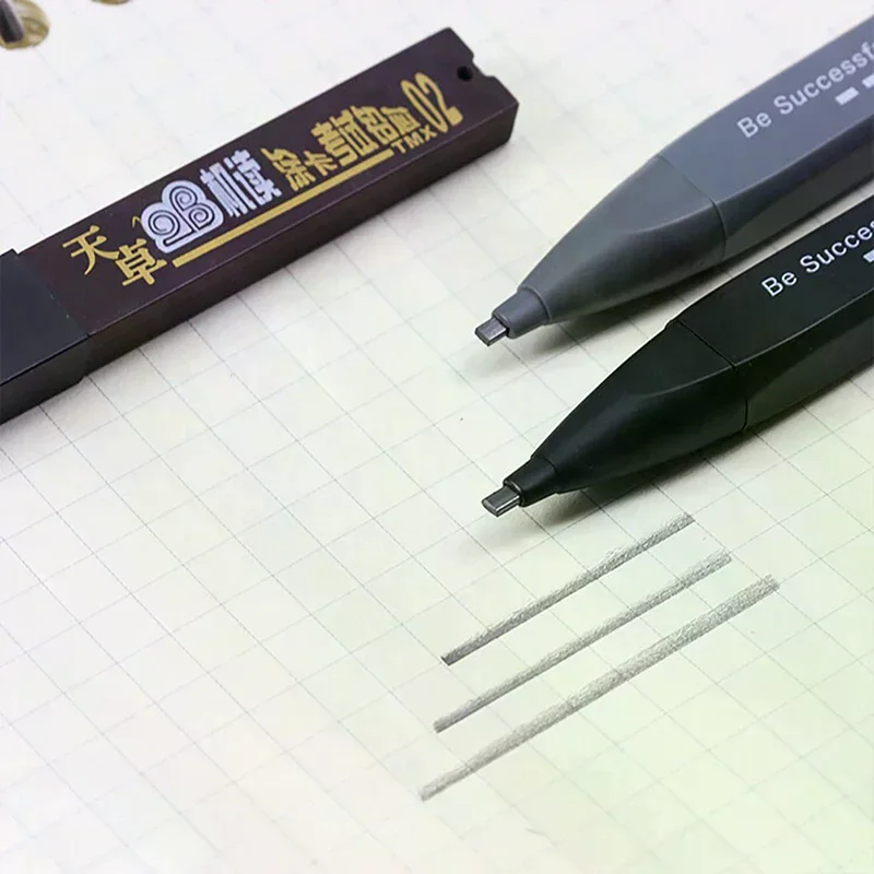 Thick Flat Head Mechanical Pencil Drawing 2B with Refills Pencil Office Supplies Writing Automatic Office School Supplies