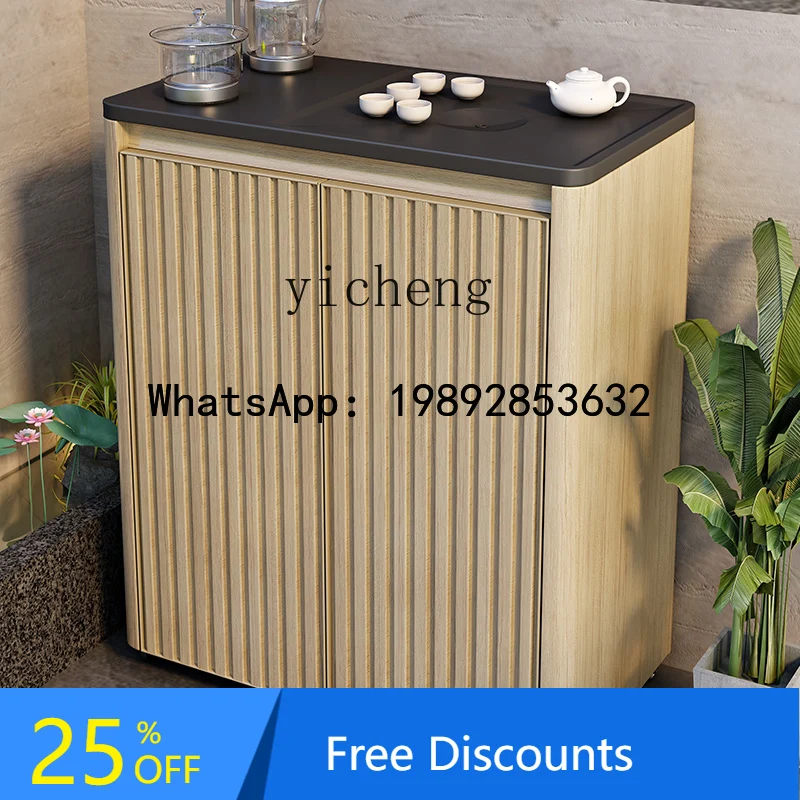 

TT all-aluminum outdoor mobile tea table kettle integrated waterproof balcony tea table small apartment Kung Fu