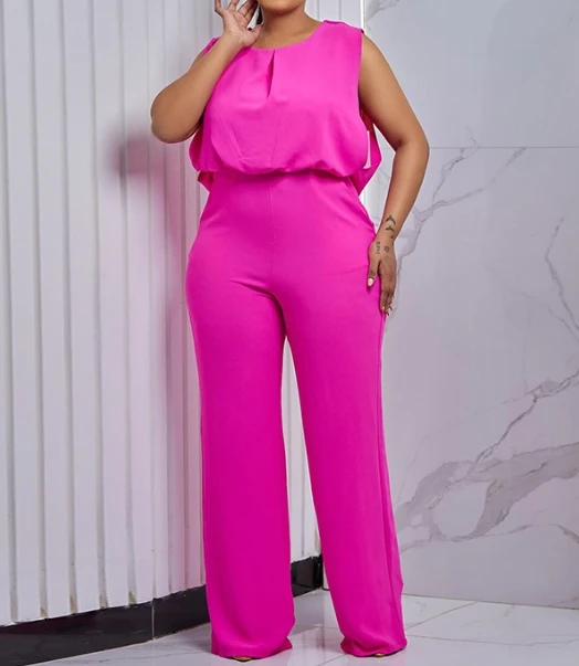 

Women's Urban Jumpsuit 2024 Spring Summer Latest Fresh Backless Sleeveless Top Wide Leg Long Pants Romper High Wait Bodysuit