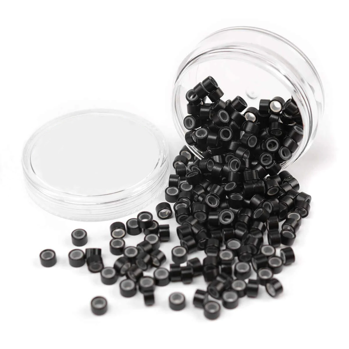 

100Pcs 5.0*3.0*3.0mm Micro Silicone Lined Rings/Links/Beads MICRO Ring Link Crimp Beads Hair Extensions Tools