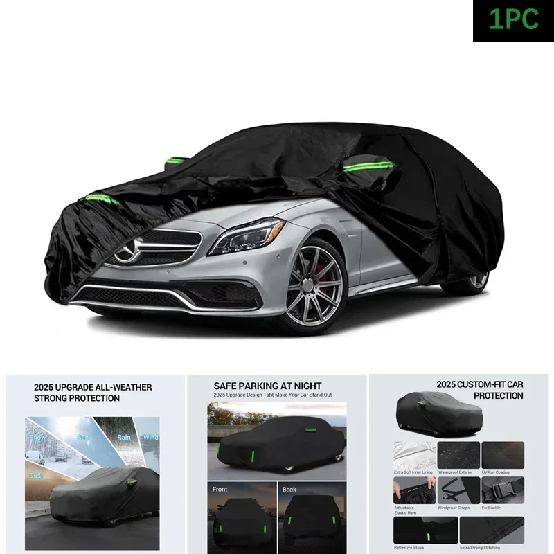 

Waterproof Car Cover with Zipper Door & Windproof Bands for Snow Rain Dust Protection For 2004-2025 Mercedes Benz CLS 350 400