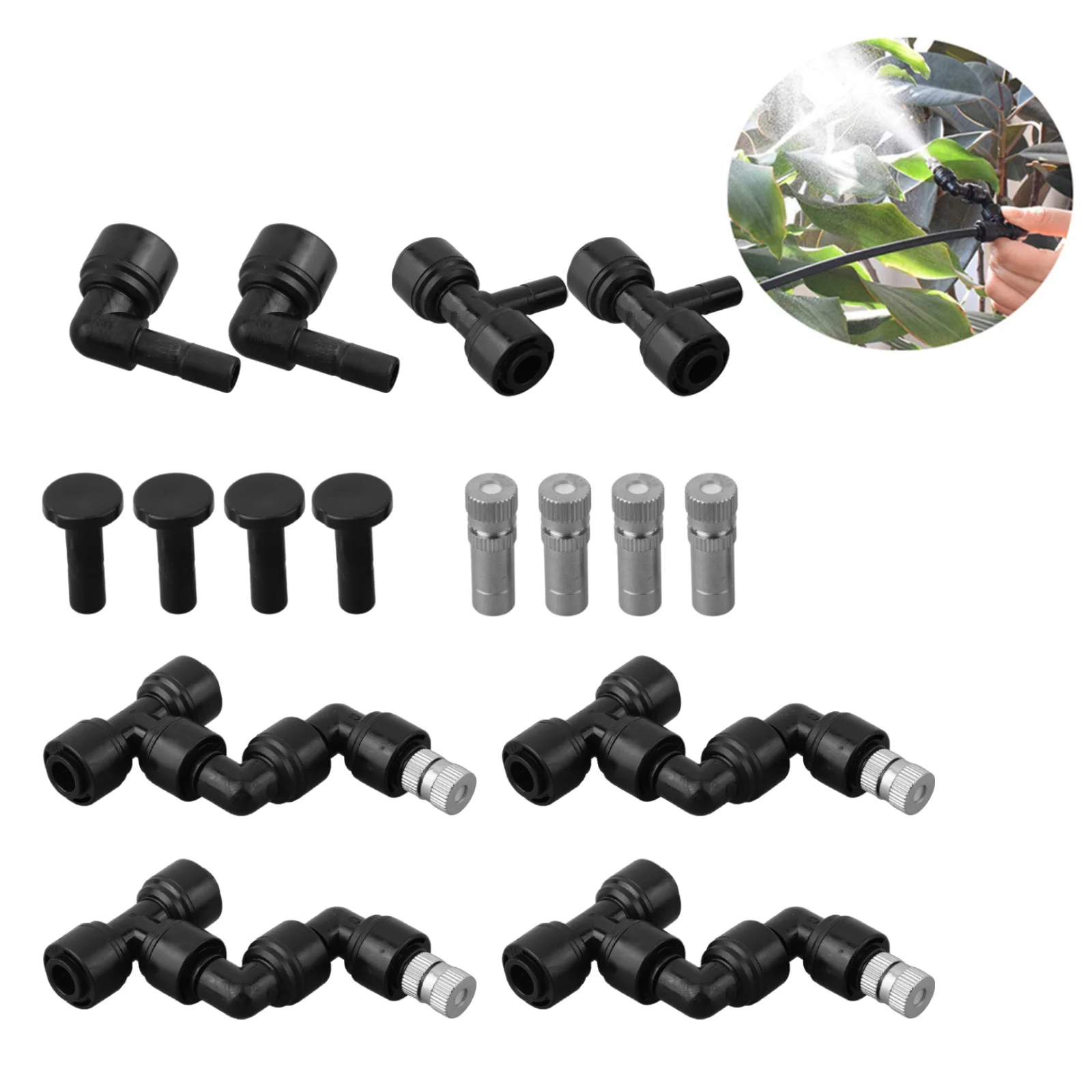 High Efficiency Reptile Misting Nozzles 360 Degree Rotation for Misting in Terrariums with Provided Components for DIY Setup