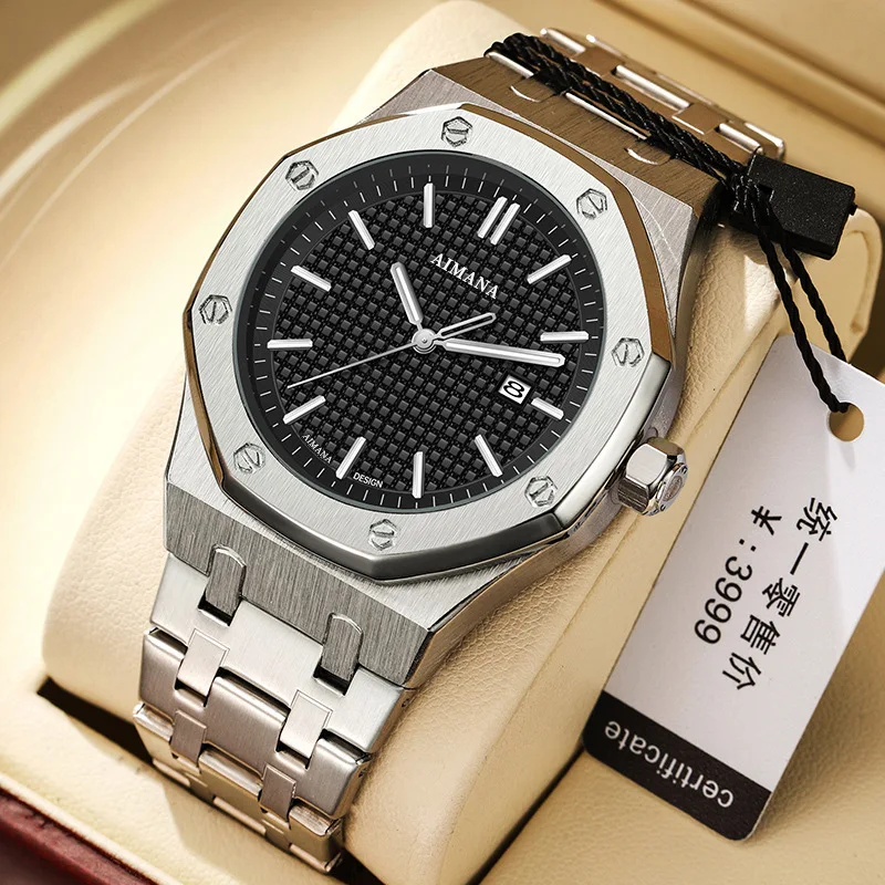 

Luxury Square Man Quartz Watch Waterproof Luminous Date Men's Watch High Quality Stainless Steel Business Men Watches