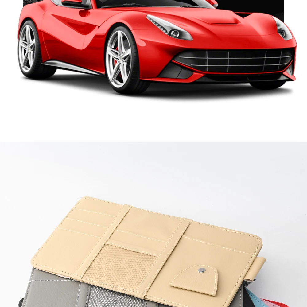 Auto Sonnenblende Bill Stift Visitenkarte Halter Organizer Lagerung Box Sonnenbrille Clip Verstauen Aufräumen Auto Zubehör – Detail 3