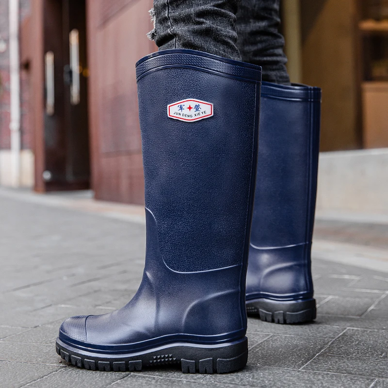 

High-Tech Rubber Long Tube Rain Boots Men Women Special High Tube Work Anti-Slip Rubber Fishing Waterproof Boots Construction...