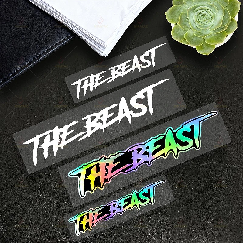 2PCS "The Beast" Text Sticker Set, Waterproof Vinyl Decals for Car Motorcycle, Multi-color Options image 4