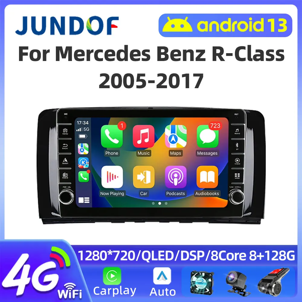 

Jundof для Mercedes Benz R-Class R Class W251 R280 R300 R320 2005 - 2017 Android 13 автомобильное радио, стерео, Carplay, мультимедийная деталь