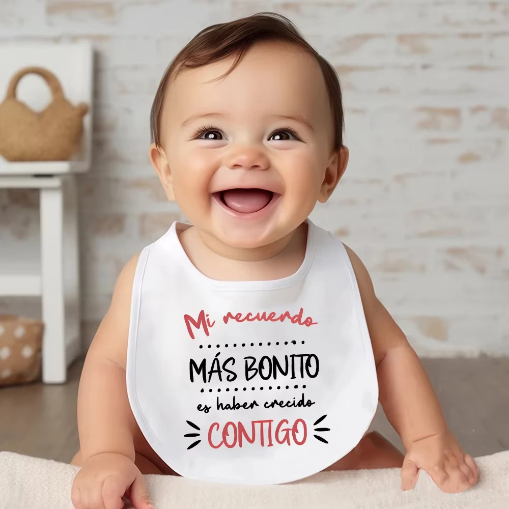 

Mother's Day Abuala Print Baby Feeding Bib Cotton Comfy Newborn Burp Cloth Infant Soft Saliva Towel Perfect Gift for Mothers Day