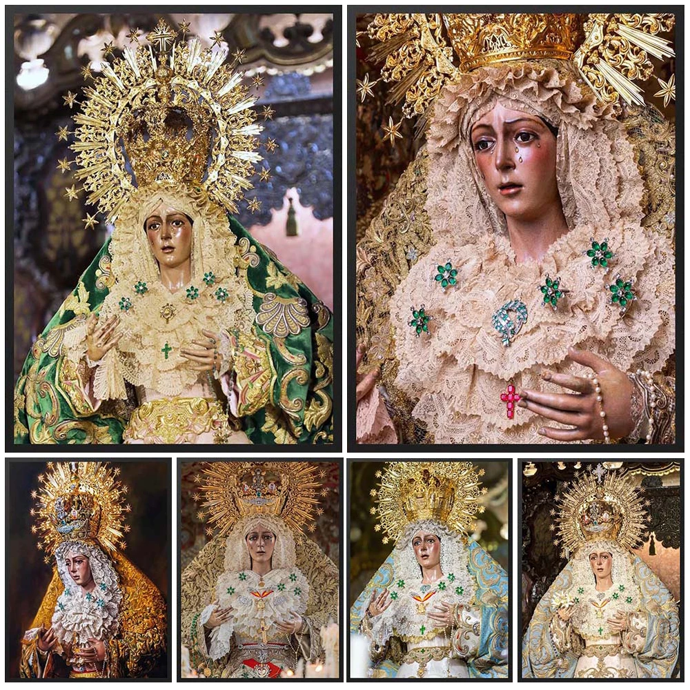 

Religion Virgin Mary Madonna Christianity Prints Wall Pictures For Living Room Decor Poster Wall Art Canvas Painting Unframed