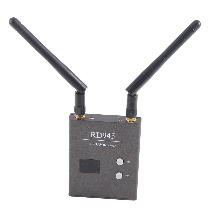 RD945 5.8G 48-Channel Dual Module Receiving Switch Image Transmission Receiver Model Airplane Accessories Black