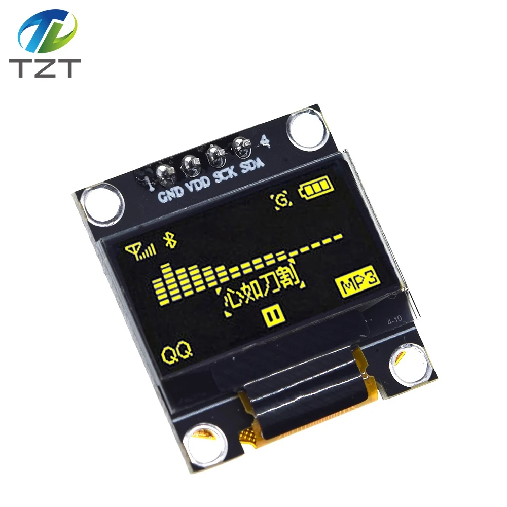 وحدة عرض OLED لـ Arduino ، IIC ، I2C التواصل ، أزرق ، أبيض ، أزرق ، أصفر ، 0.96 بوصة ، 128x64 ، 4Pin