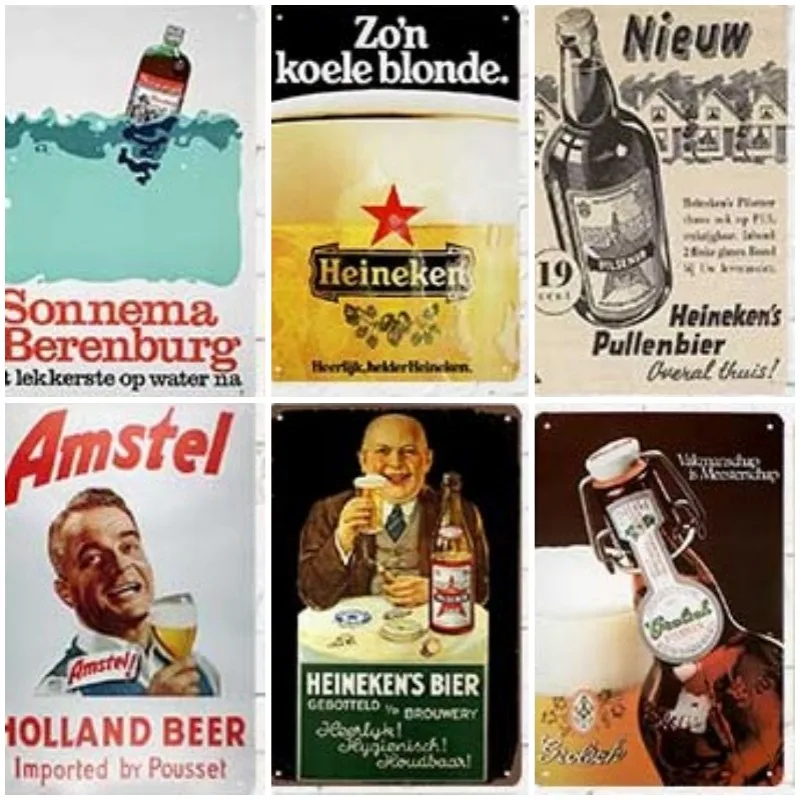 Vintage Beer Signs Tin Metal Plates For Wall Bar Pub Man Cave Poster Wall Stickers Home Decoration Luxury Plaque 20x30cm