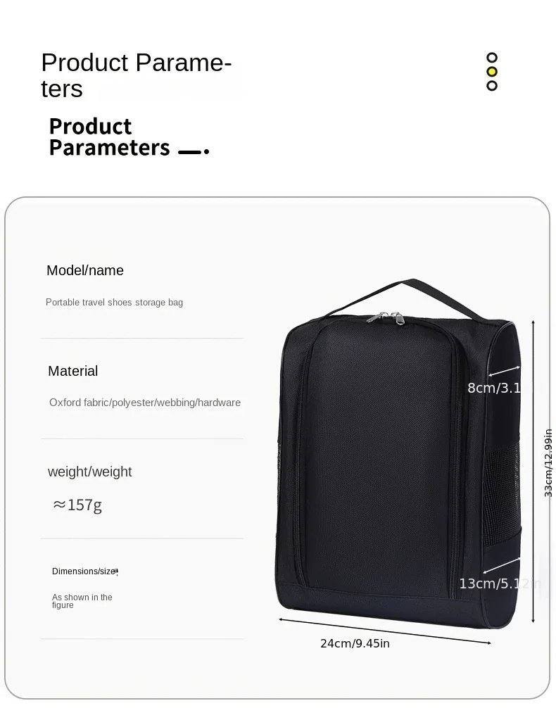 Tragbare Golfschuh-Tasche aus Oxford-Gewebe, atmungsaktive, leichte Golf-Handtasche, staubdichte Fußball- und Tennisschuh-Tasche – Detail 2