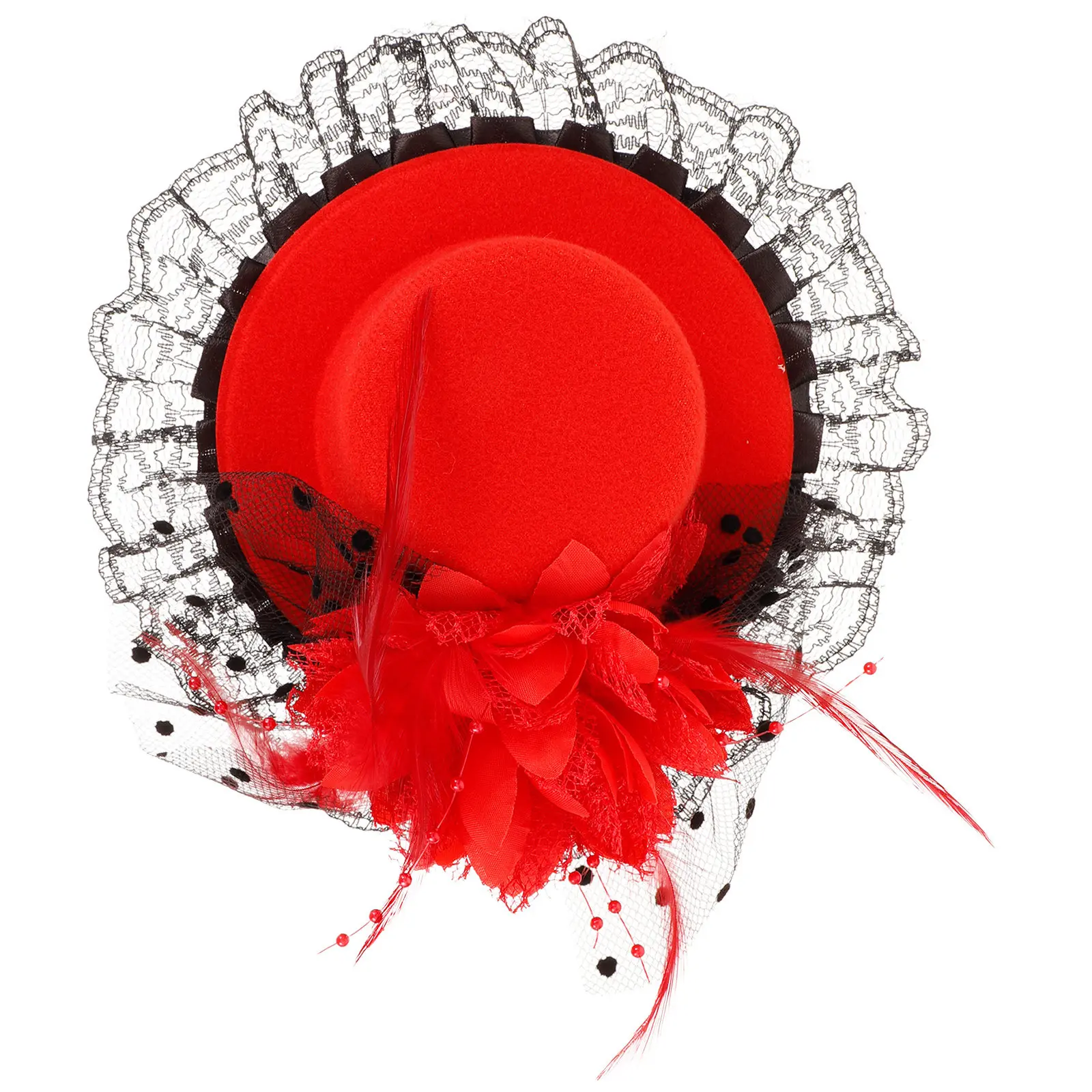 

Fascinator Mini Top Hat Small Hat Hair Clip Delicate Design for Stage Party Tea Party Womens Fascinator Hats