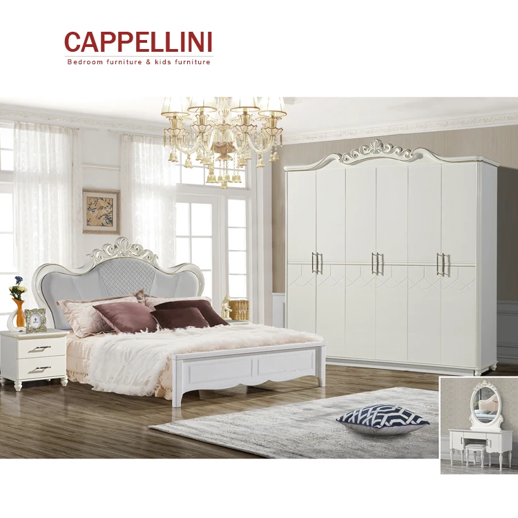 Factory direct supply cheap price luxury french style bed room wooden bedroom furniture set