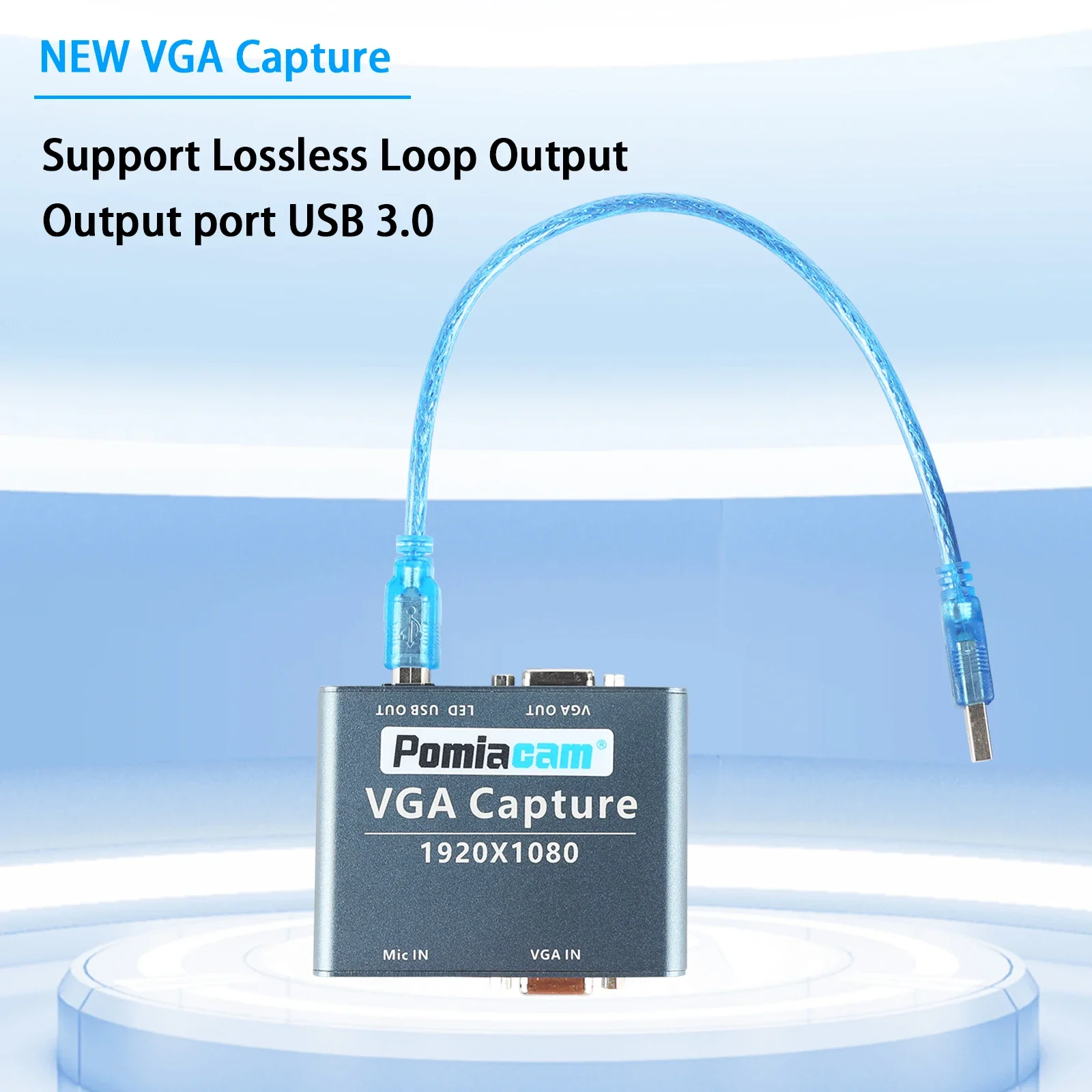 VGA Compatible with Android, Windows and Linux System VGA to USB Capture 1080P Audio and Video Capture VGA Input and USB Output