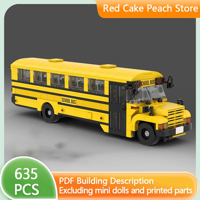 

City Service Car Model MOC Building Bricks Speed Champions School Bus Modular Technology Gift Holiday Assemble Children Toy Suit