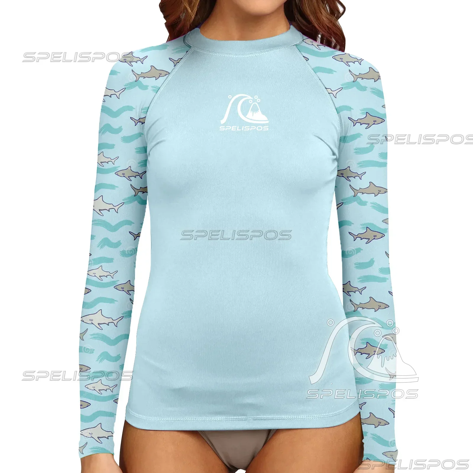 Women\'s Long Sleeve Surfing Suit UV Protection UPF 50+ Water Sports Tight Swimwear Beach Surf High-Elastic Diving Wear