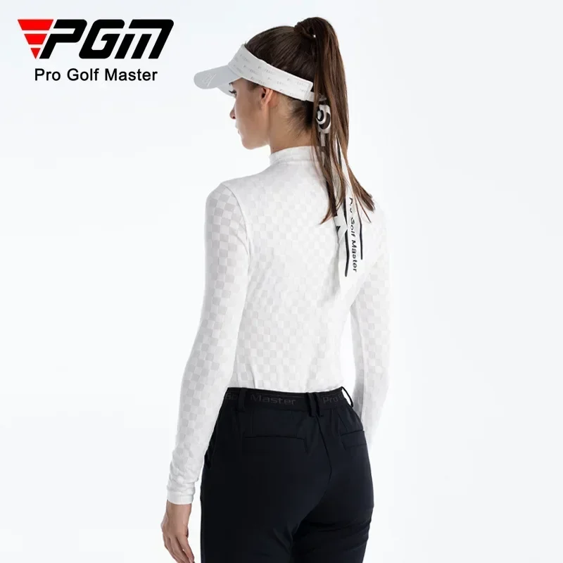 PGM Women Golf Long Sleeve T Shirts Underlay Autumn Winter High Neck Soft and Comfortable Top Women's Clothing YF652