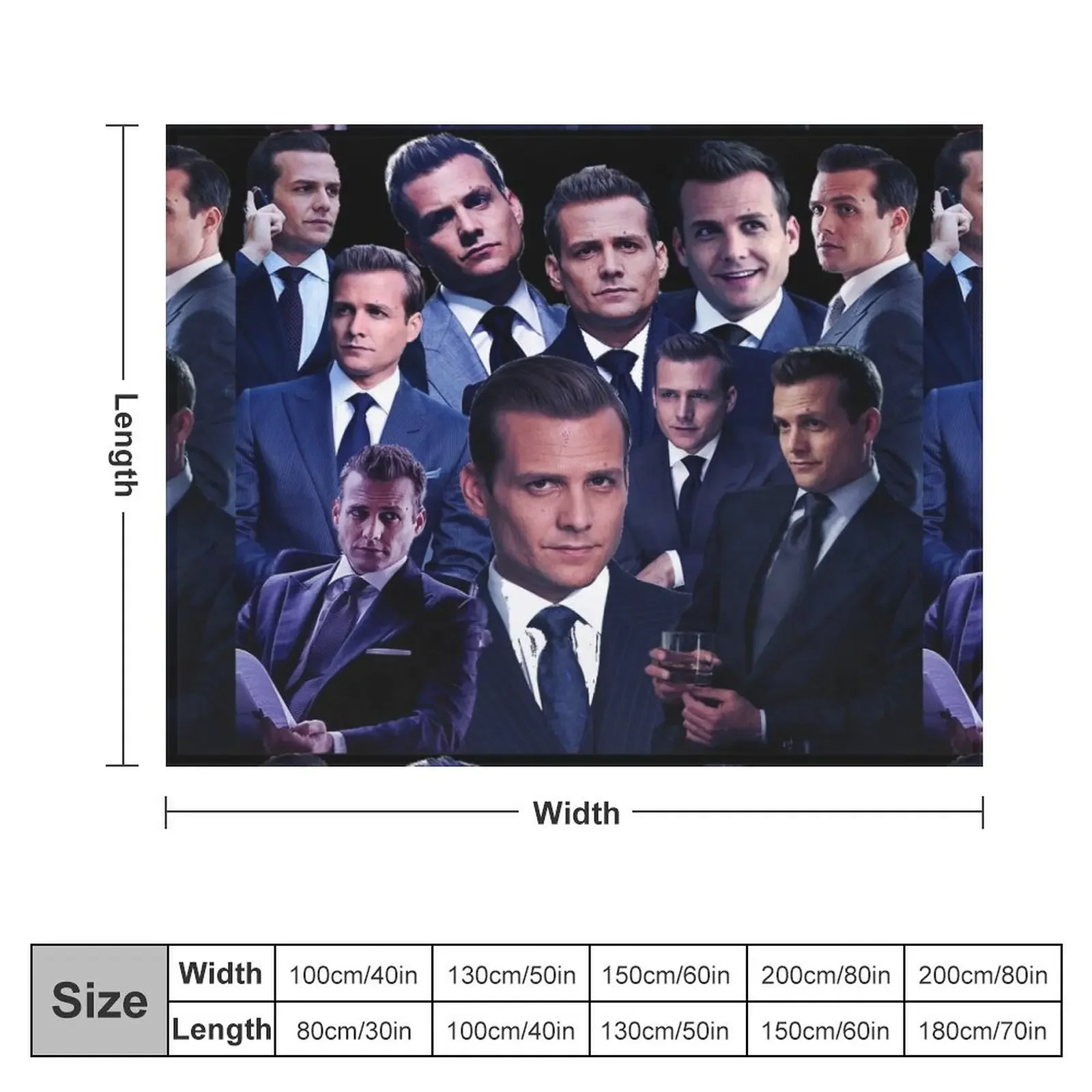 Harvey Specter suits collage tribute design 2022 Throw Blanket warm winter Luxury Thicken Blankets