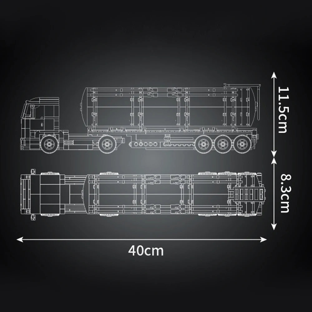 Caminhão Tanque de Óleo, Veículo de Engenharia Pequeno, Blocos de Montagem, Modelo Educacional, Quebra-Cabeça para Crianças, Presente para Meninos