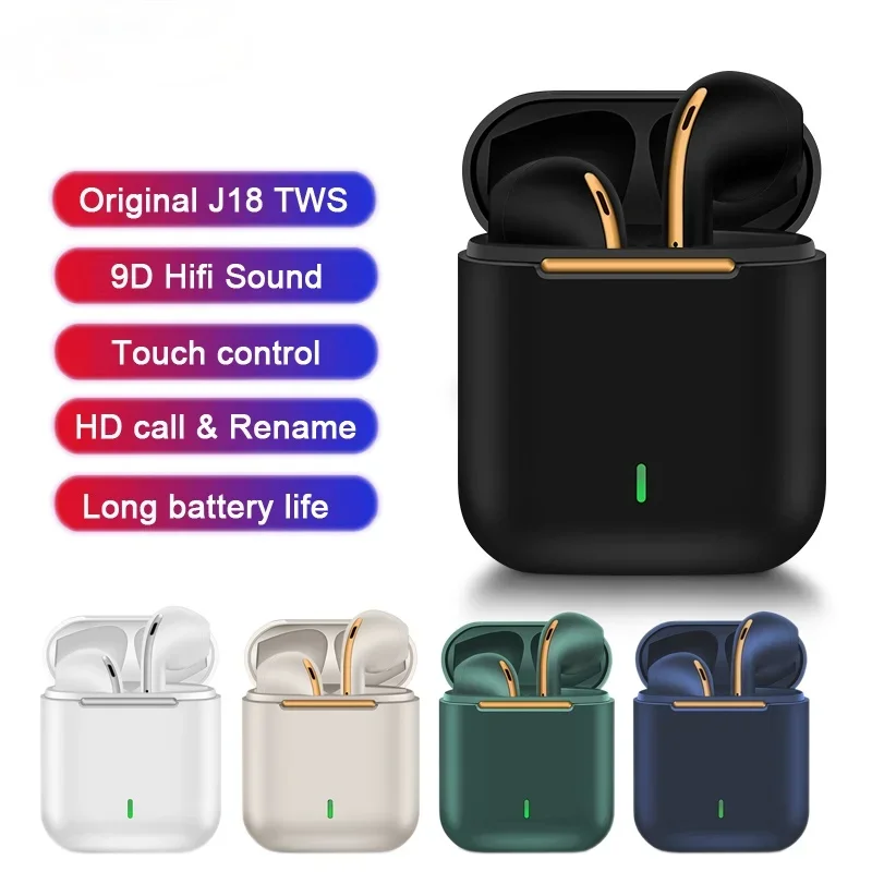 NEW Original J18 TWS Bluetooth Headphones Stereo True Wireless Headset Earbuds In Ear Handsfree Earphones Buds For Mobile Phone