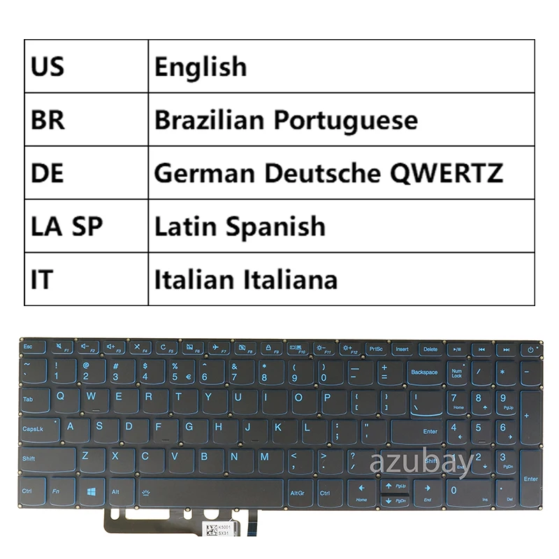 Keyboard For Lenovo ideapad 320-15iap 320-15ast 320-15abr 320-15abr US German QWERTZ LA Spanish Italian Brazilian Portuguese