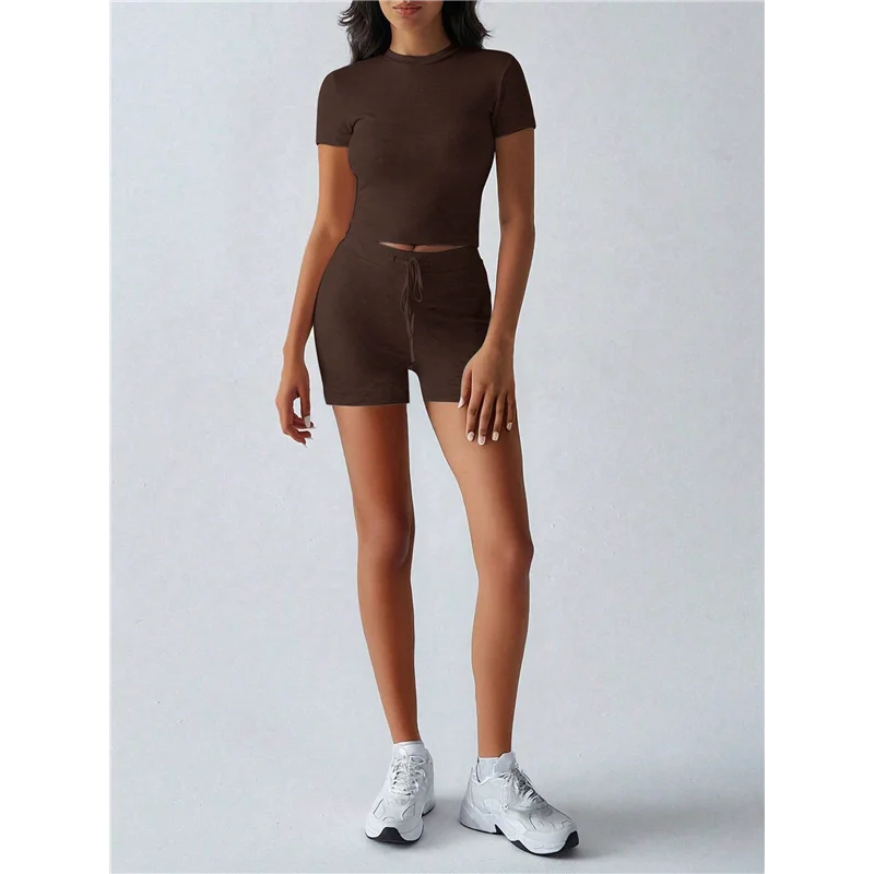 

【SEE】Women's Summer 2 Piece Outfits Skinny Shorts Tracksuit Sets