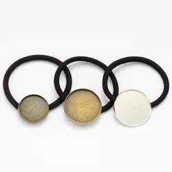 10pc 20-25mm Haarschmuck Cabochon Einstellung Basis Gummiband elastischen Pferdes chwanz DIY Handwerk Schmuck herstellung liefert Stirnband