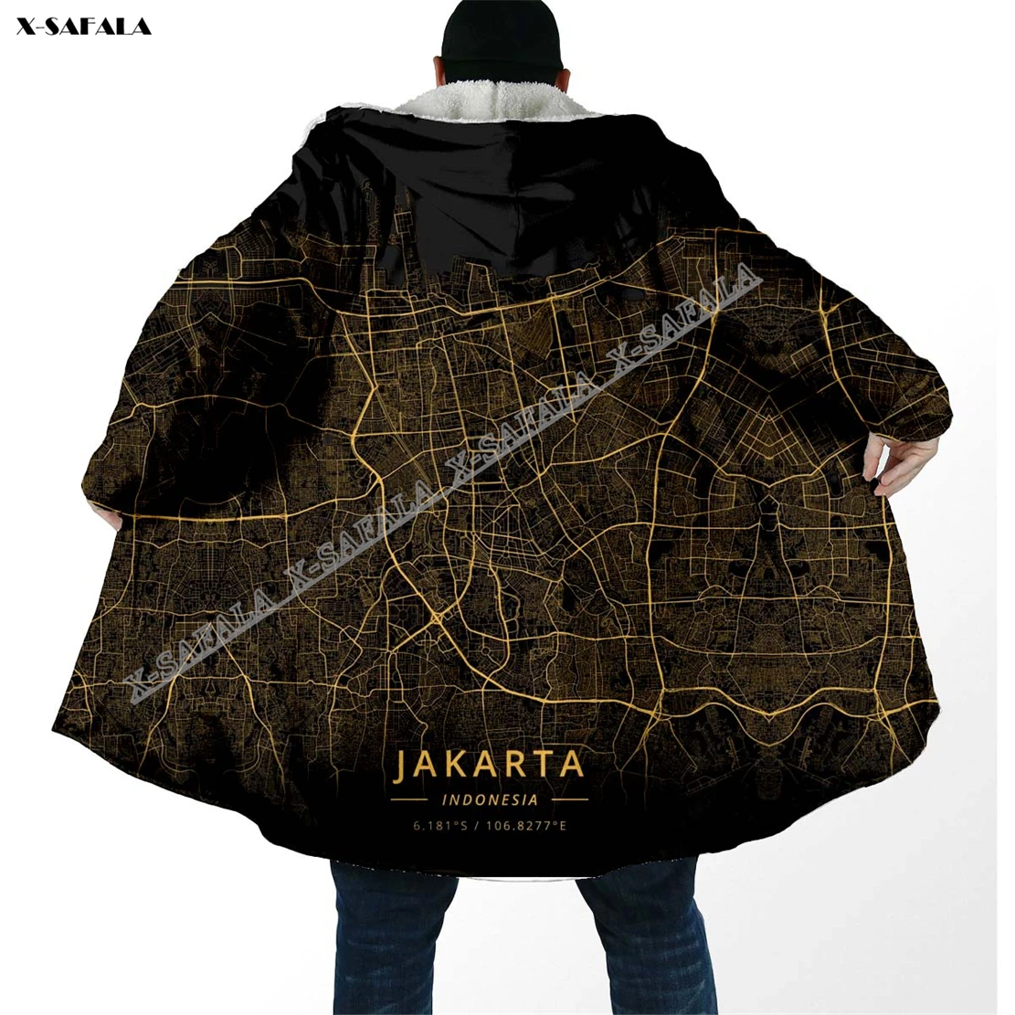 Italy Poland Viking Greece Czech Canada Sweden Map  3D Printed Cloak Thick Winter Warm Hooded Blanket Coat Fleece Adult Jacket