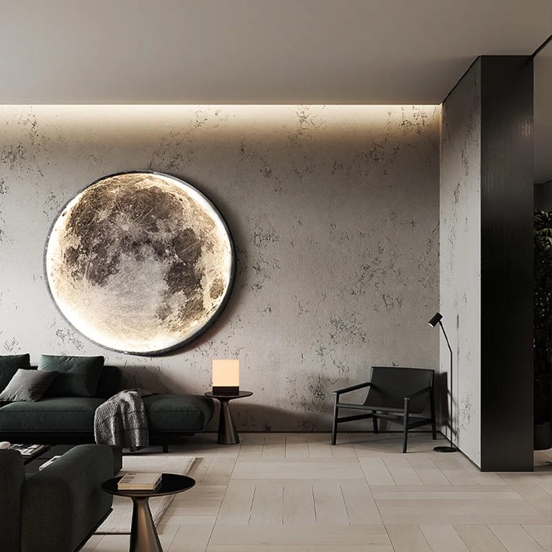 Nordic modern creative moon Earth LED wall lamp living room, bedroom study dining room decorative wall lamp/ceiling light