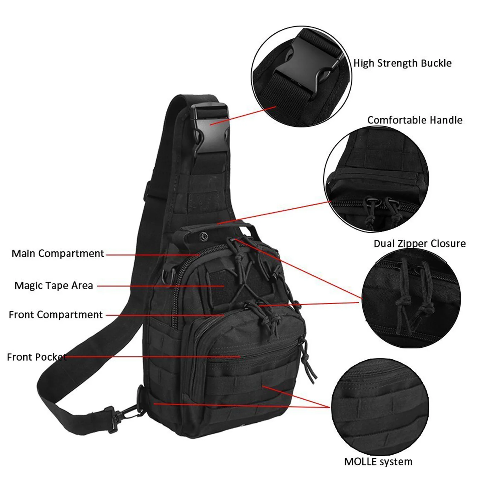 Tactical Shoulder Bag,Nylon Outdoor Sling Daypack Backpack